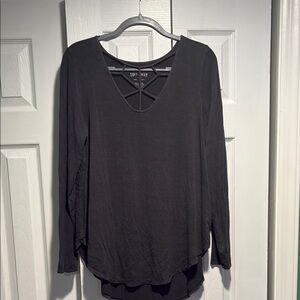 Soft and Sexy American Eagle Womens Dark Gray Long Sleeve Top